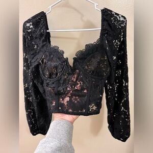 LUSH Long sleeve lace up Corset